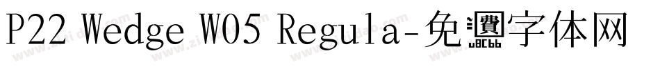 P22 Wedge W05 Regula字体转换
